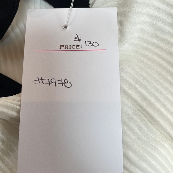 Dora Landa halter blouse, cream/black, size S, NWT - Picture 6 of 9